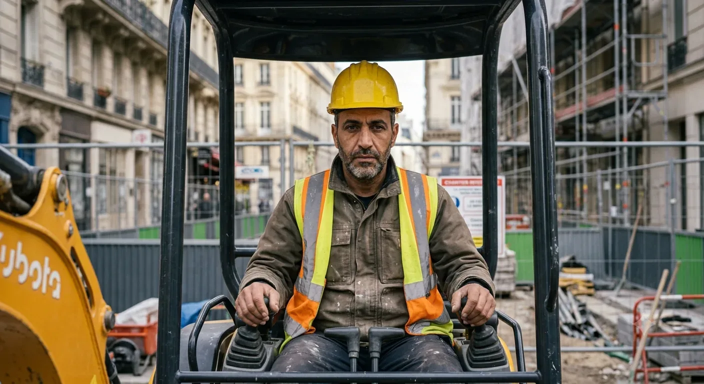 Illustration : un conducteur d'engin sur un chantier de travaux publics